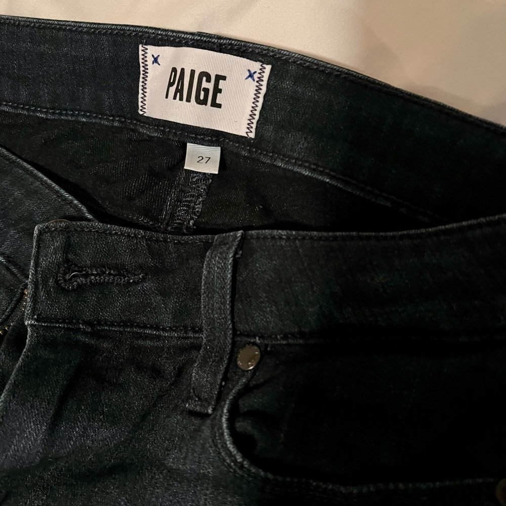 Paige dark blue straight leg skinny jeans size 27